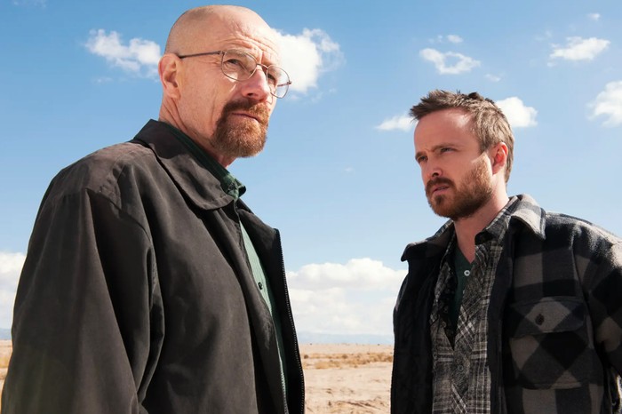 Bryan Cranston and Aaron Paul in Breaking Bad.