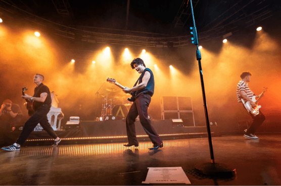 James McVey, Tristan Evans, Brad Simpson and Connor Ball of The Vamps perform at Fabrique Club on March 11, 2023 in Milan, Italy.